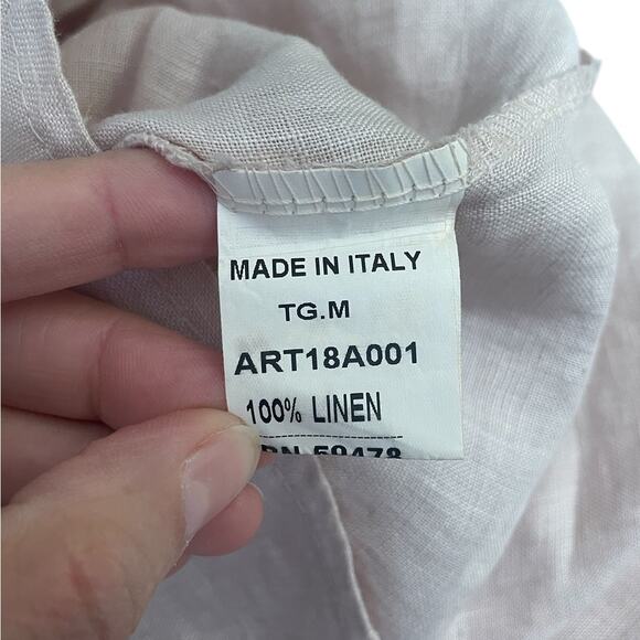 Francesca Bettini 100% Italian Linen Double Layer Bell sleeve Dress Medium NWT - Picture 12 of 12